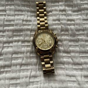 All stainless steel michael kors gold watch